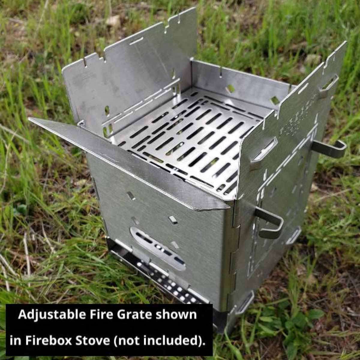 Firebox Stove Titanium Adjustable Fire Grate or Grill Plate For Nano 5"