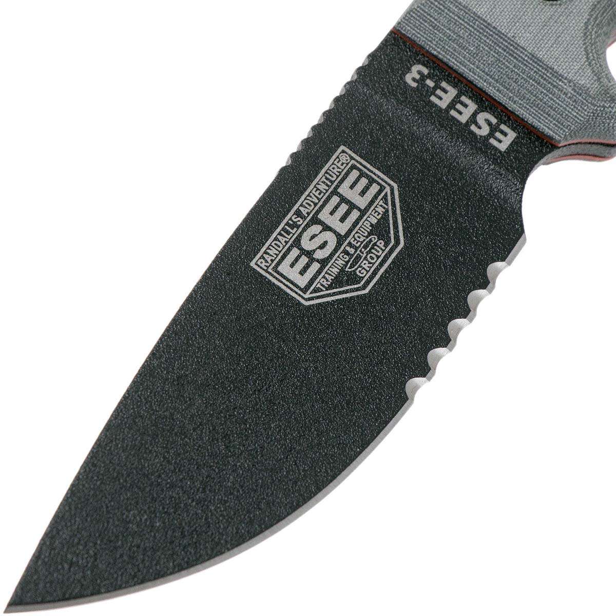 ESEE 3S Knife with Modified Pommel & Coyote Tan Sheath ESEE-3SM