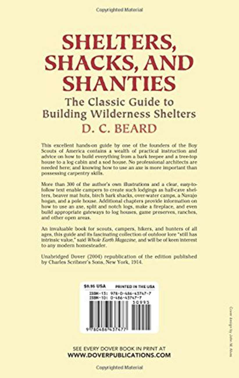 Shelters, Shacks, and Shanties Book: The Classic Guide to Building Wilderness Shelters