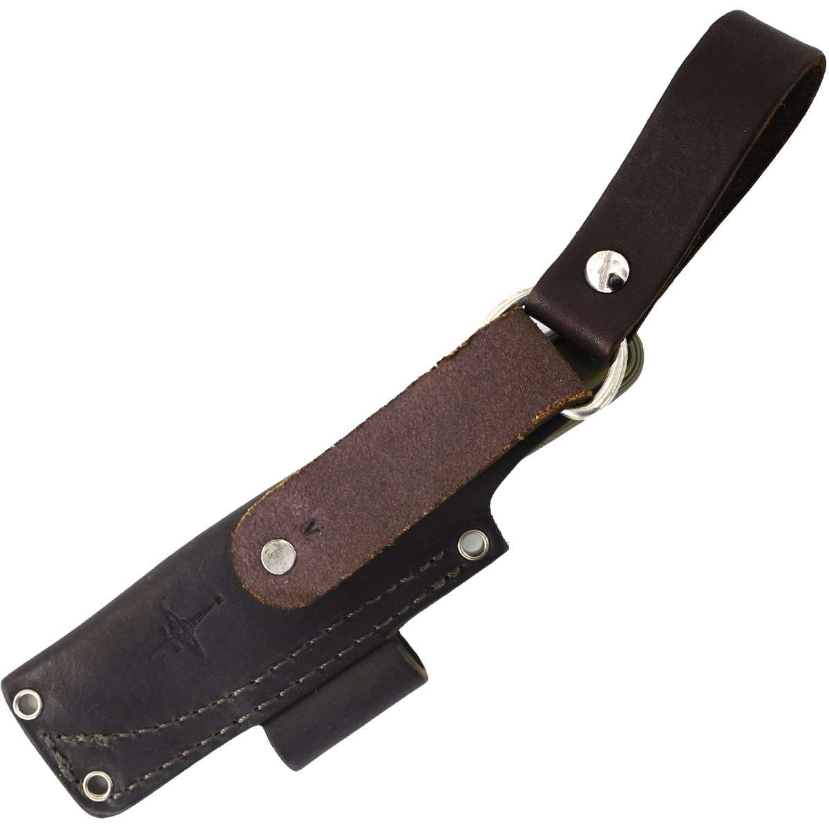 LT Wright Bushbaby Knife - Camo G10 Matte with Brown Leather Sheath