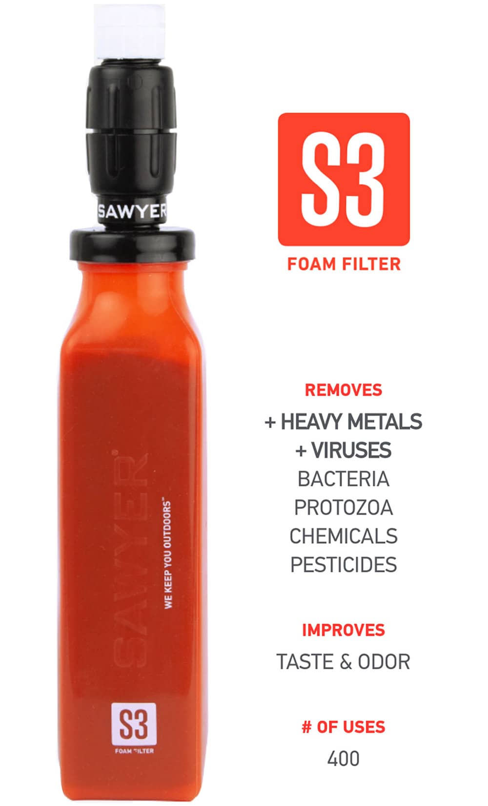 Sawyer S3 Foam Filter Bottle