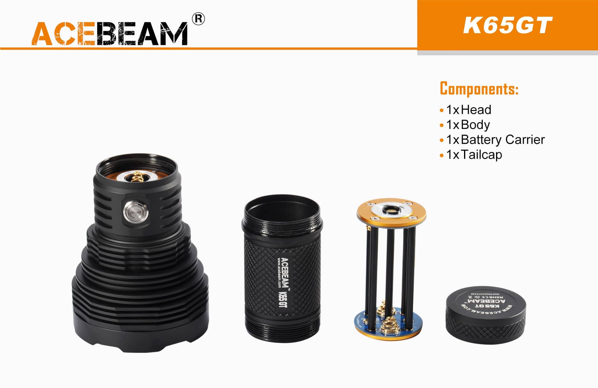 Acebeam K65GT Professional Search Light With Batteries