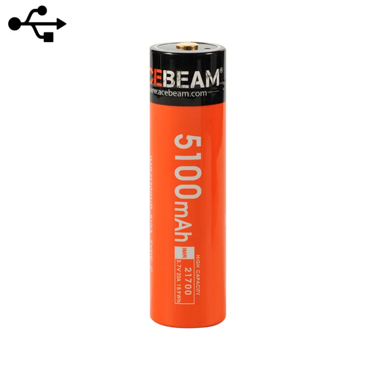 Acebeam 21700 Li-ion USB-C Rechargeable Battery 5100mAh