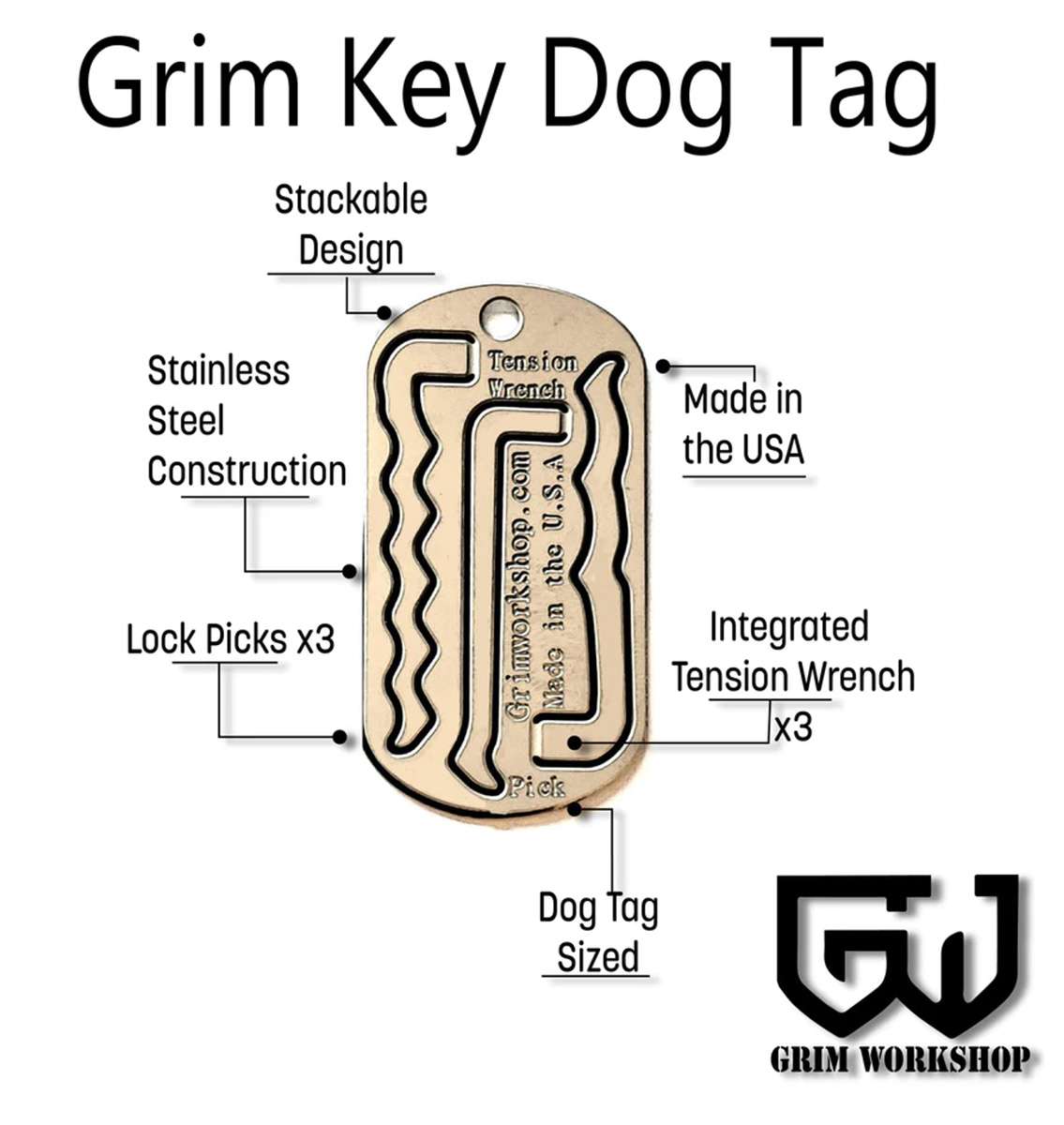 Grim Workshop Lock Picking Dog Tag Tool