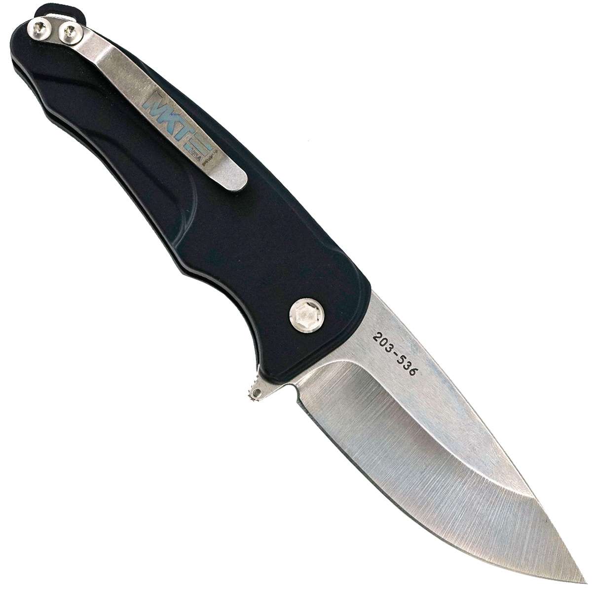 Medford Smooth Criminal Button Lock Folding Knife - Black Aluminum